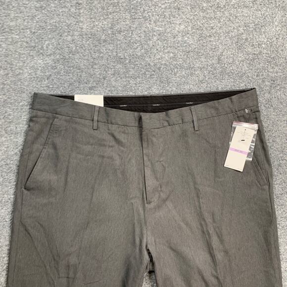 Calvin Klein Pants Mens 38 Grey Straight Fit Flat Front Formal Business Dress - Picture 3 of 13